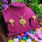 Premium Gold Plated Pendant Set for Women with Earrings - Image 2