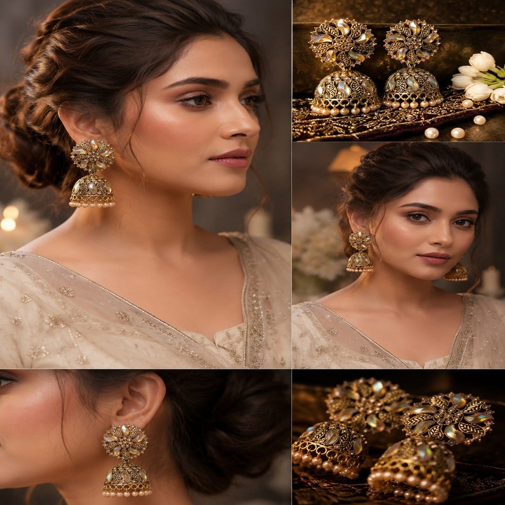 WhatsApp Image 2026-06-02 at 3.34.26 PM (2) Statement Heavy Jhumka Earrings | Indian Ethnic Jewelry for Women - Image 1