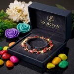 Designer Floral Vine Crystal Bracelet with Gold-Tone Finish - Image 4