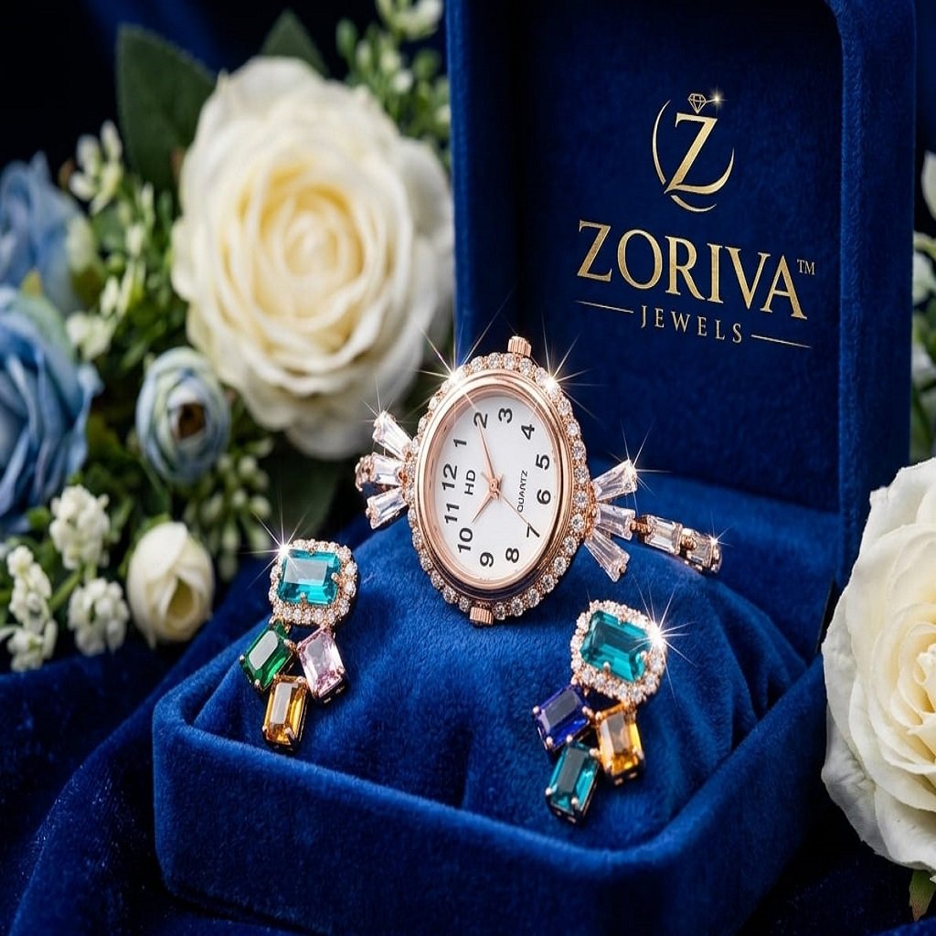 WhatsApp Image 2026-06-05 at 4.54.14 PM (1) Luxury Premium Jewellery Watch & Earring Set for Women - Image 1