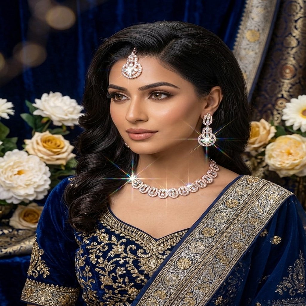 WhatsApp Image 2026-06-12 at 3.45.11 PM (1) Luxury Bridal Crystal Necklace Set with Earrings for Women - Image 1
