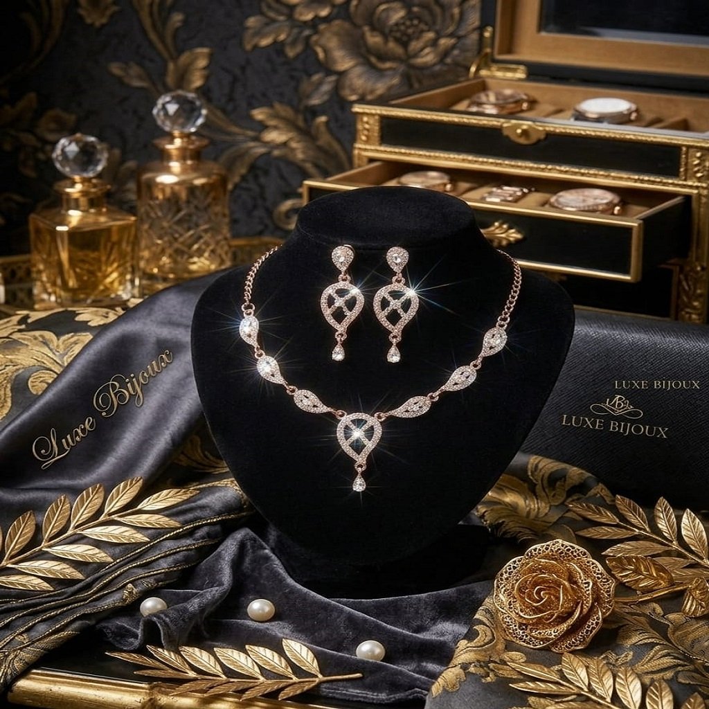 WhatsApp Image 2026-06-12 at 3.57.56 PM Elegant Crystal Stone Wedding Necklace Set for Brides - Image 1
