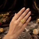Micro Gold Plated Big Size Ring for Women | Premium Party Wear Statement Ring - Image 3