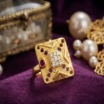 Micro Gold Plated Big Size Ring for Women | Premium Party Wear Statement Ring