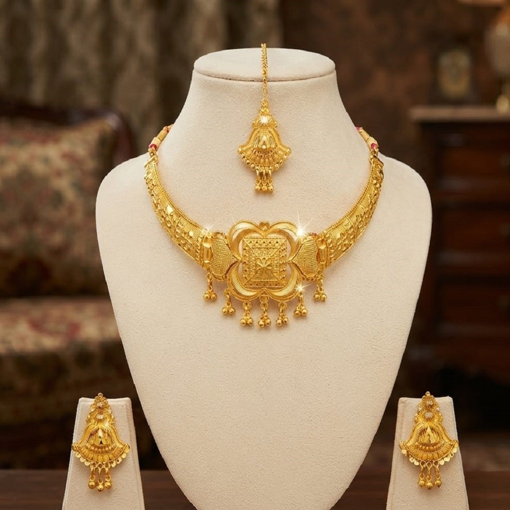 WhatsApp Image 2026-07-08 at 9.59.55 AM Traditional Micro Gold Plated Bridal Jewellery Set for Women & Girls - Image 1